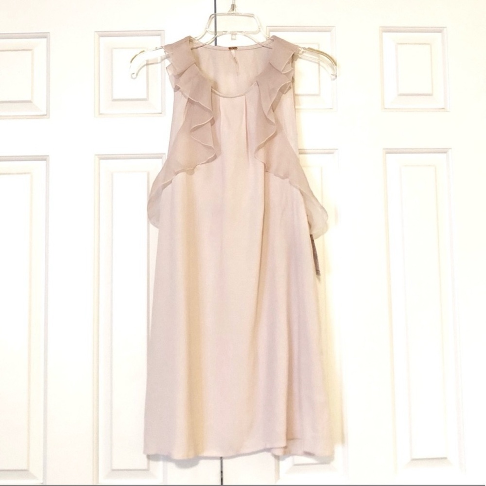 NWT Free People Sleeveless Ruffle Dress with Pockets - Pink Frost - Size 2